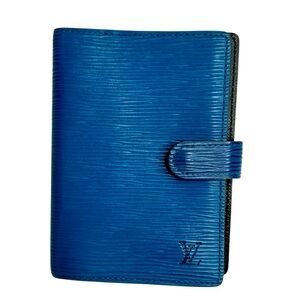 Louis Vuitton Ring Agenda Cover Epi Blue Leather PM